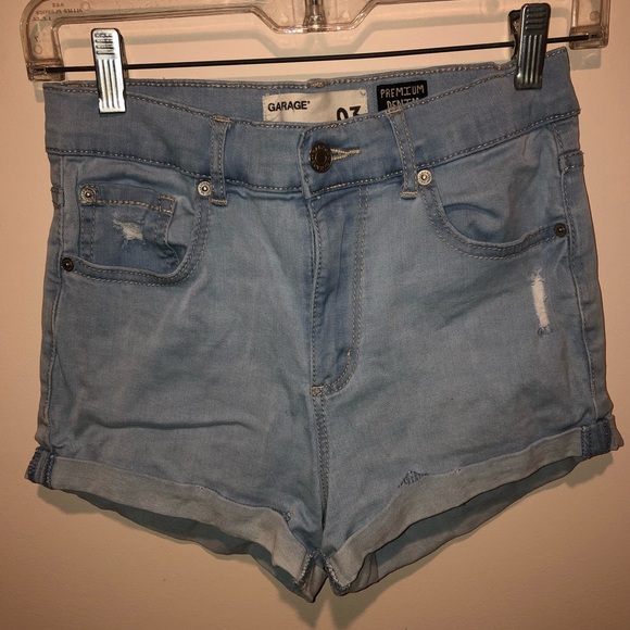 Hi-Rise Denim Shorts - Picture 1 of 4